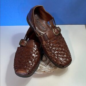 SUNSTERS VICTER MENS HAND WOVEN LEATHER HUARACHES SANDAL SIZE 11
